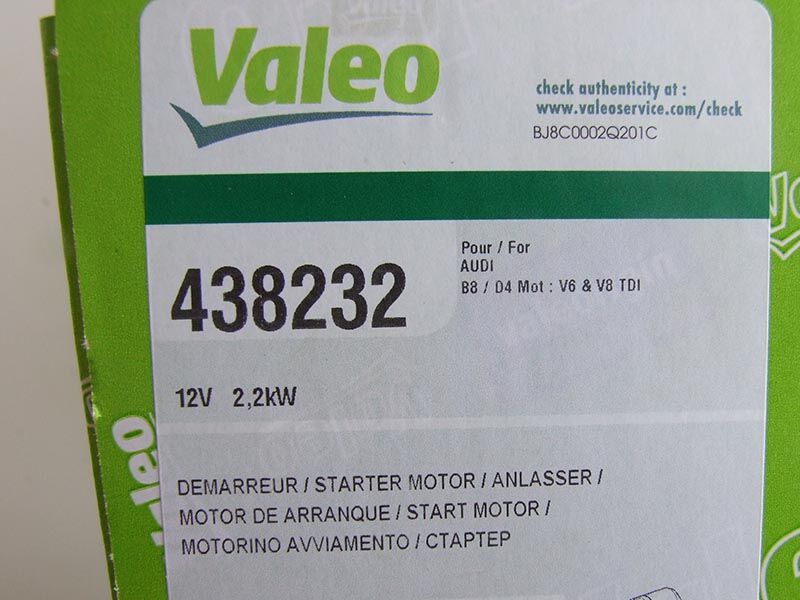 Anlaser valeo 12v 2.2kw 10z audi a4,5,6,7,q5, porsche macan