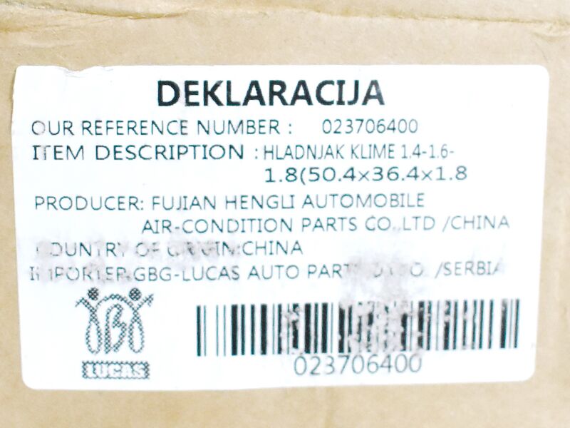 Hladnjak klime 94624, opel meriva 1.4/1.6 16v 