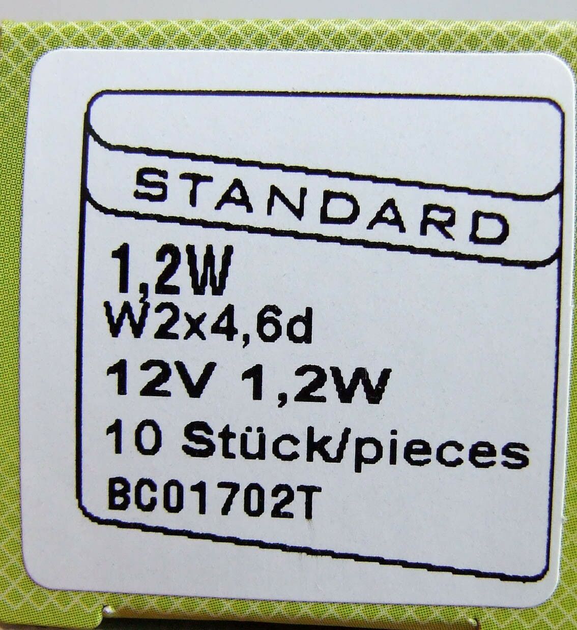 Sijalica 12v 1.2w w2x4.6d ubodna