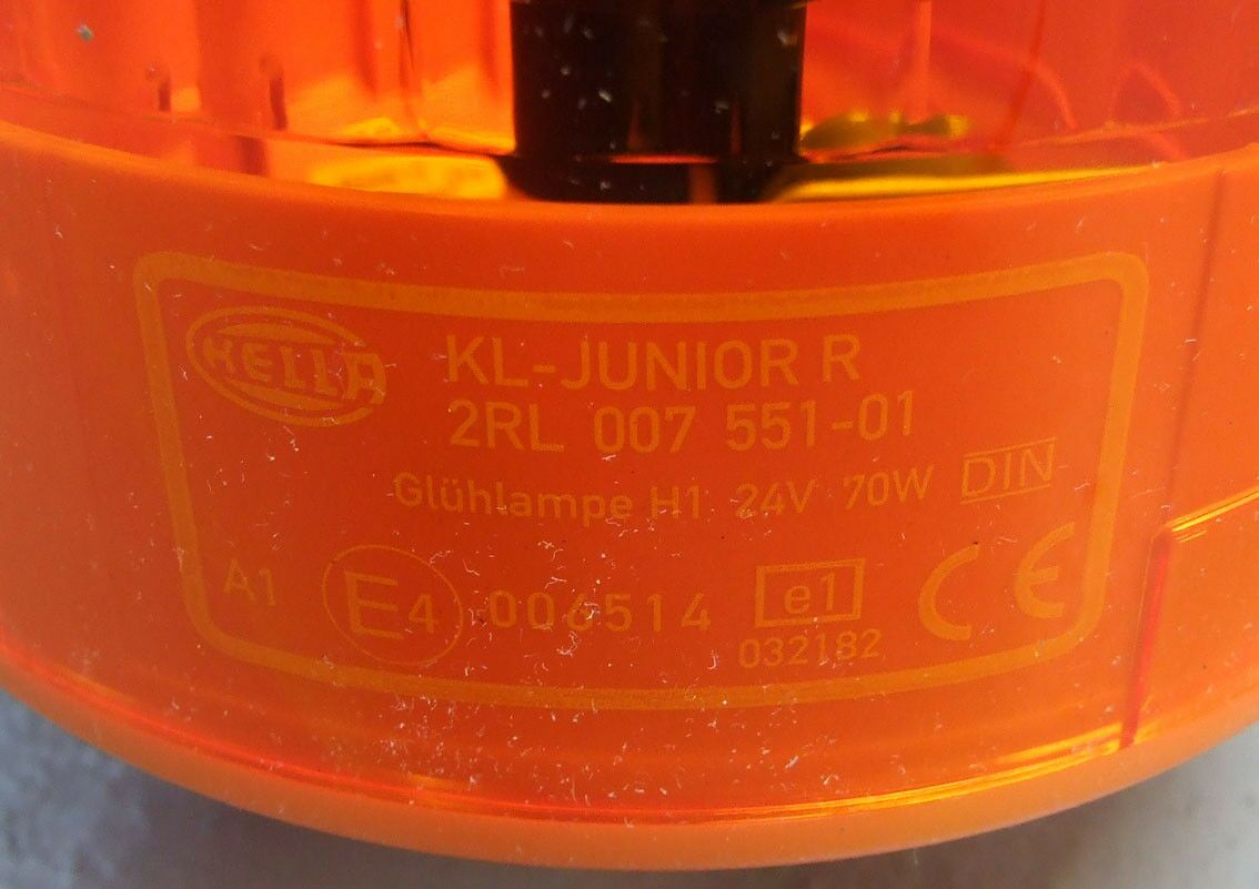 Rotaciona lampa 24v zuta junior r na sipku fi24