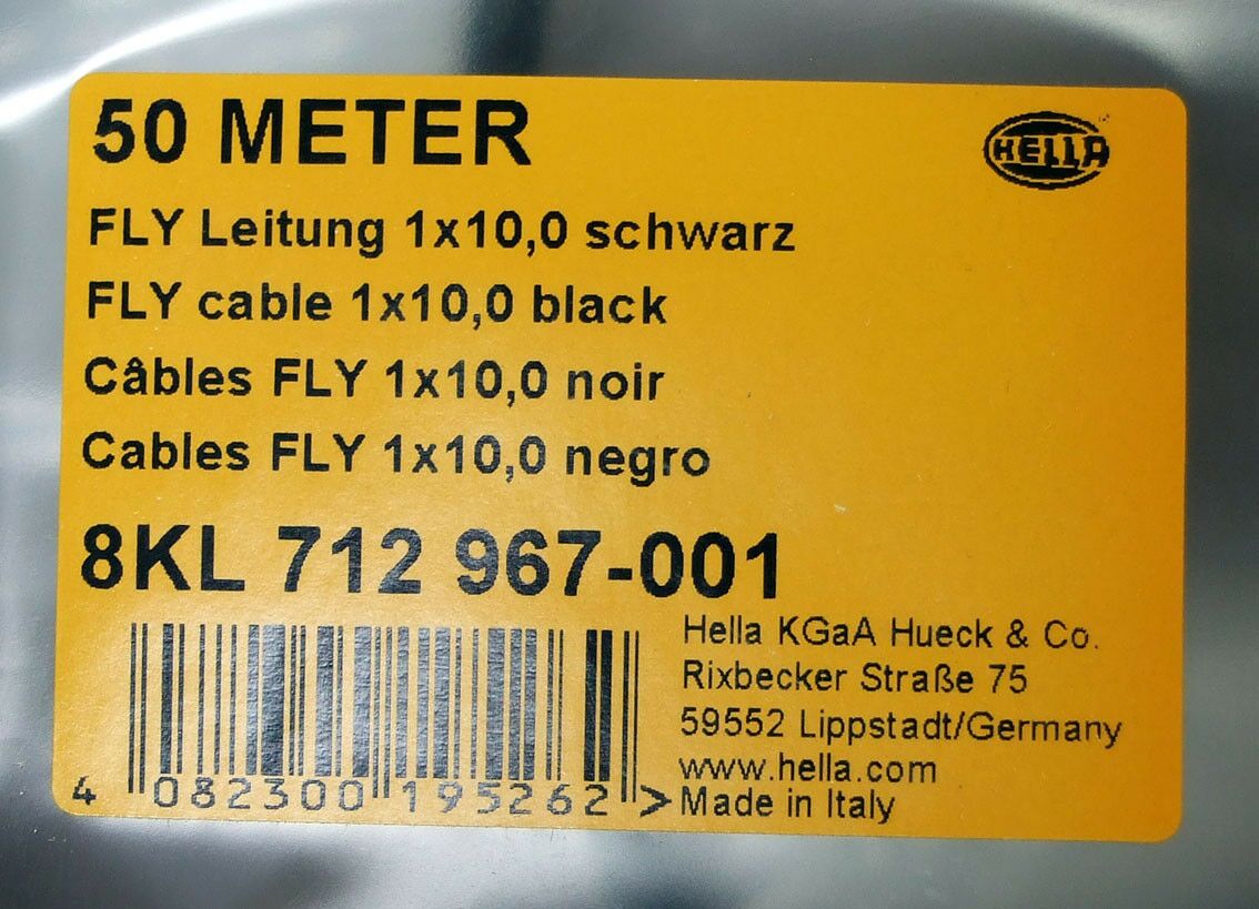 Kabel hella 10,00mm2 crni