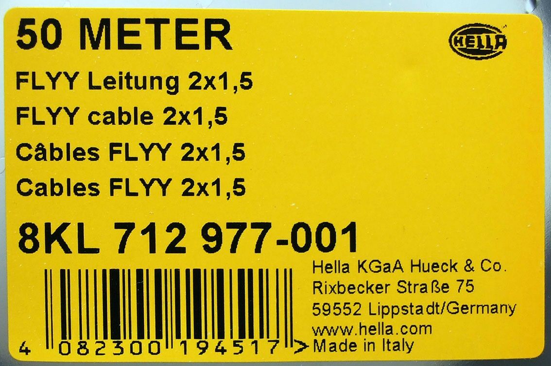 Kabel hella 2x1,50mm2 crni